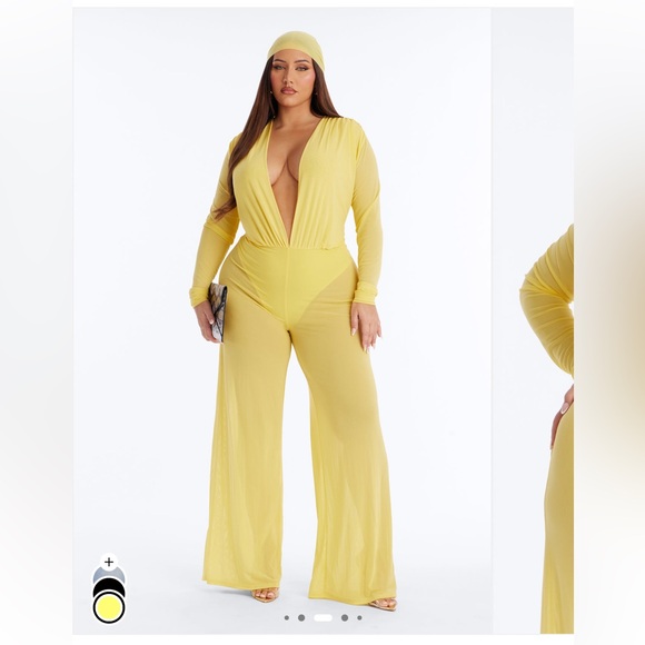 Fashion Nova Yellow Jumpsuit - Picture 3 of 5